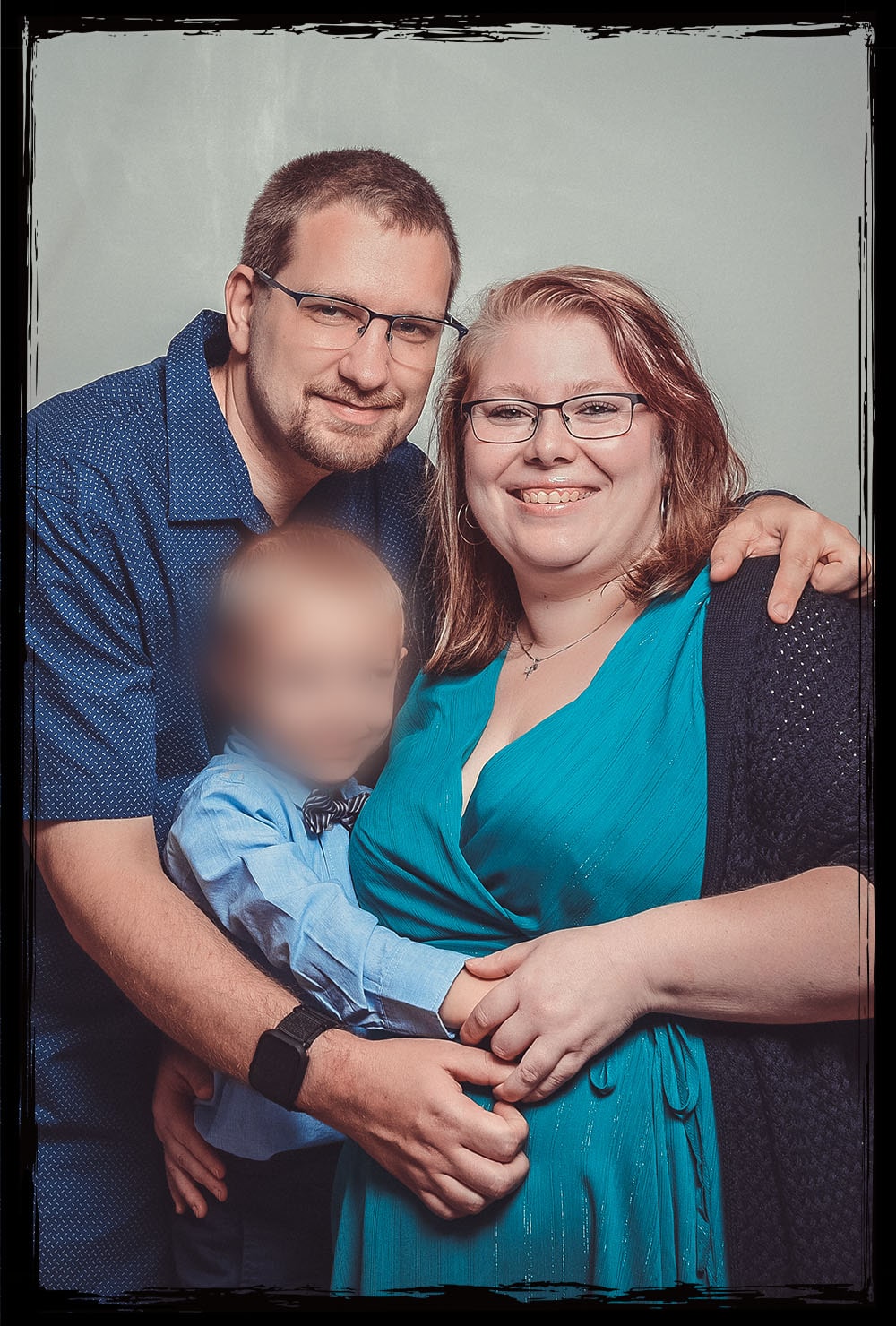 Familie hinter TR-Fotobox